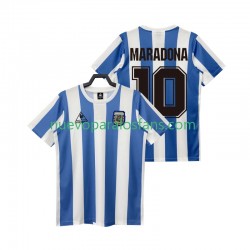 Camiseta de Fútbol Argentina MARADONA 10 1986 Retro Hombre Casa Manga Corta
