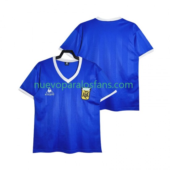 Camiseta de Fútbol Argentina 1986 Retro Hombre Exterior Manga Corta