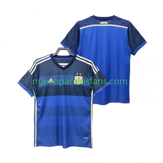 Camiseta de Fútbol Argentina 2014 Retro Hombre Exterior Manga Corta