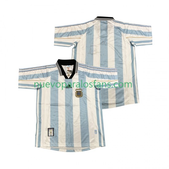 Camiseta de Fútbol Argentina Retro Hombre Casa 1998 Manga Corta