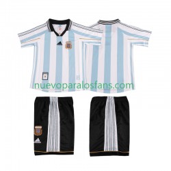Camiseta de Fútbol Argentina Retro Niño Casa 1998 Manga Corta