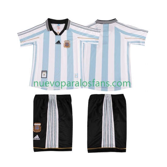 Camiseta de Fútbol Argentina Retro Niño Casa 1998 Manga Corta