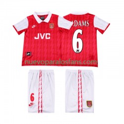Camiseta de Fútbol Arsenal ADAMS 6 1996 Retro Niño Casa 1994 Manga Corta