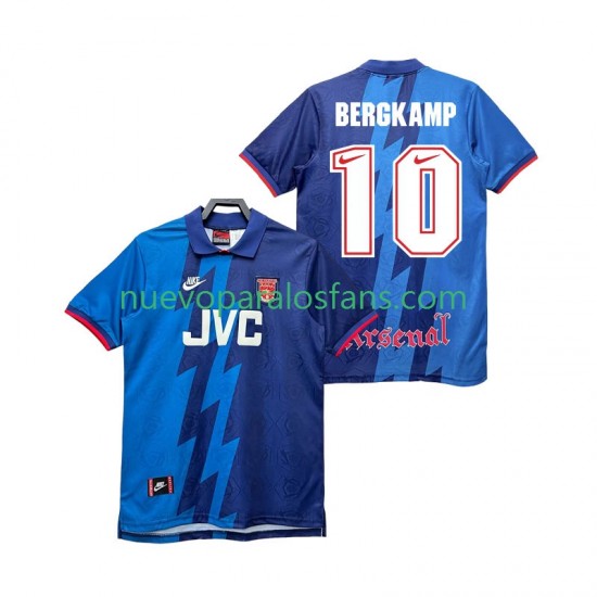 Camiseta de Fútbol Arsenal BERGKAMP 10 1995 1996 Retro Hombre Exterior Manga Corta