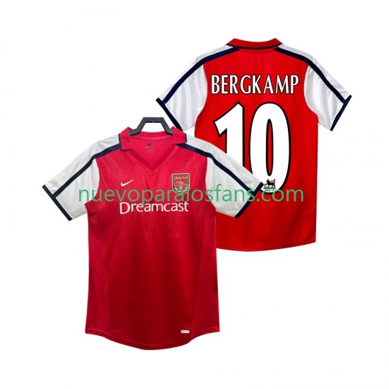 Camiseta de Fútbol Arsenal BERGKAMP 10 2001 Retro Hombre Casa 2002 Manga Corta
