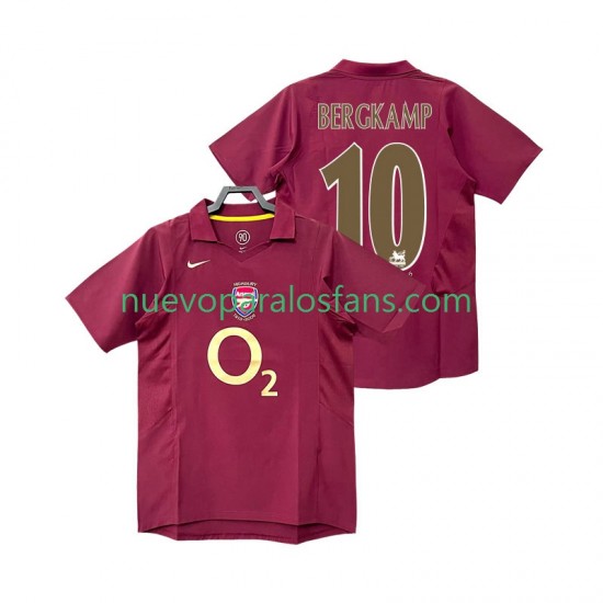 Camiseta de Fútbol Arsenal BERGKAMP 10 2005 Retro Hombre Casa 2006 Manga Corta