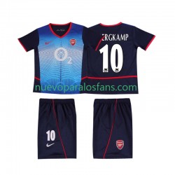 Camiseta de Fútbol Arsenal BERGKAMP 10 Retro Niño Exterior 2004 2002 Manga Corta