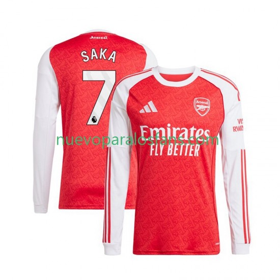 Camiseta de Fútbol Arsenal Bukayo Saka 7 Hombre Casa 2025-2026 Manga Larga