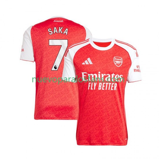 Camiseta de Fútbol Arsenal Bukayo Saka 7 Hombre Casa 2025-2026 Manga Corta