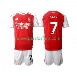 Camiseta de Fútbol Arsenal Bukayo Saka 7 Niño Casa 2025-2026 Manga Corta