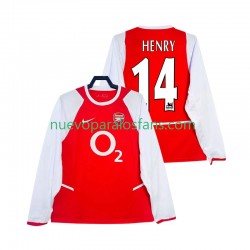 Camiseta de Fútbol Arsenal Henry 14 2003 Retro Hombre Casa 2002 Manga Larga