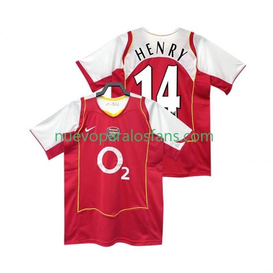 Camiseta de Fútbol Arsenal Henry 14 2005 Retro Hombre Casa 2004 Manga Corta
