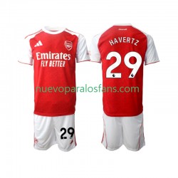 Camiseta de Fútbol Arsenal Kai Havertz 29 Niño Casa 2025-2026 Manga Corta