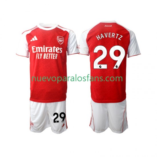 Camiseta de Fútbol Arsenal Kai Havertz 29 Niño Casa 2025-2026 Manga Corta