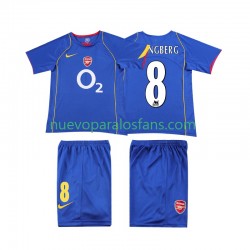 Camiseta de Fútbol Arsenal LJUNGBERG 8 2005 Retro Niño Exterior 2004 Manga Corta