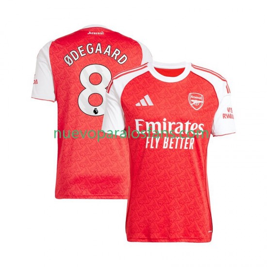Camiseta de Fútbol Arsenal Martin Odegaard 8 Hombre Casa 2025-2026 Manga Corta