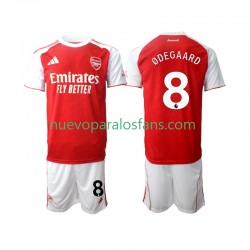 Camiseta de Fútbol Arsenal Martin Odegaard 8 Niño Casa 2025-2026 Manga Corta