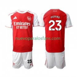 Camiseta de Fútbol Arsenal Merino 23 Niño Casa 2025-2026 Manga Corta