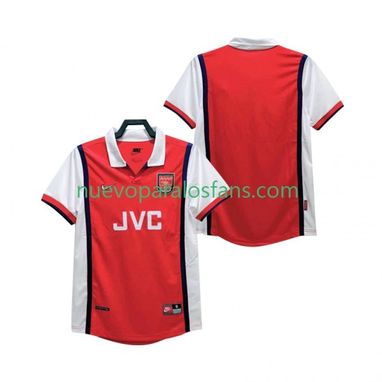 Camiseta de Fútbol Arsenal Retro Hombre Casa 1998 1999 Manga Corta