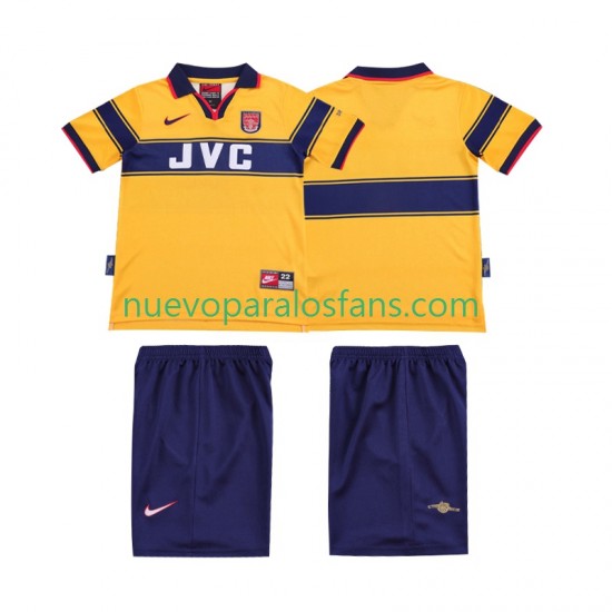 Camiseta de Fútbol Arsenal 1997 Retro Niño Exterior 1999 Manga Corta