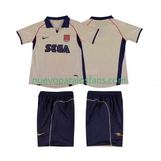 Camiseta de Fútbol Arsenal 2001 Retro Niño Exterior 2002 Manga Corta