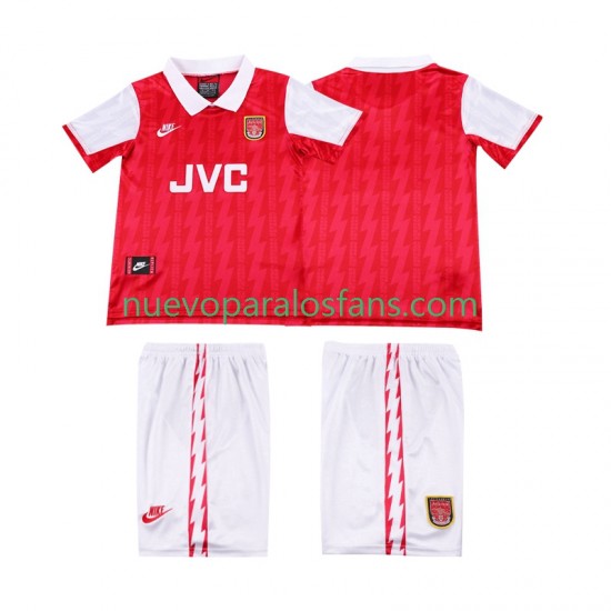 Camiseta de Fútbol Arsenal 1996 Retro Niño Casa 1994 Manga Corta