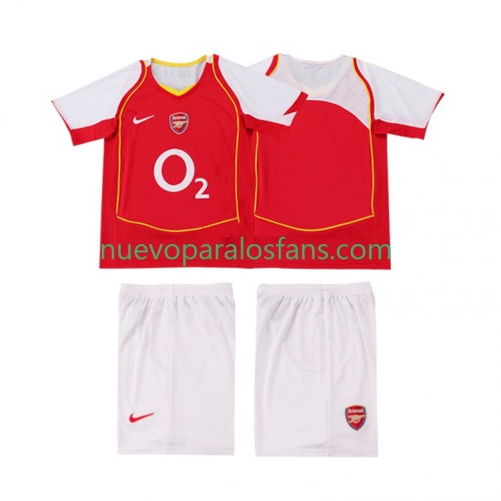 Camiseta de Fútbol Arsenal 2005 Retro Niño Casa 2004 Manga Corta