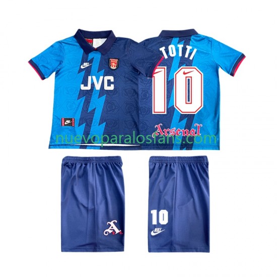 Camiseta de Fútbol Arsenal TOTTI 10 1995 1996 Retro Niño Exterior Manga Corta