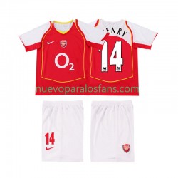 Camiseta de Fútbol Arsenal Thierry Henry 14 2005 Retro Niño Casa 2004 Manga Corta