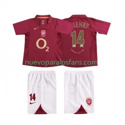 Camiseta de Fútbol Arsenal Thierry Henry 14 2005 Retro Niño Casa 2006 Manga Corta