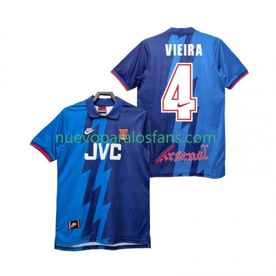 Camiseta de Fútbol Arsenal VIEIRA 4 1995 1996 Retro Hombre Exterior Manga Corta
