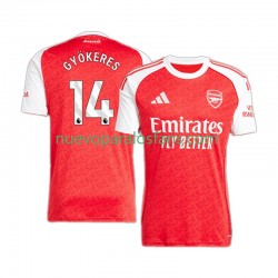 Camiseta de Fútbol Arsenal Viktor Gyokeres 14 Hombre Casa 2025-2026 Manga Corta