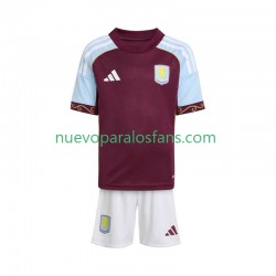 Camiseta de Fútbol Aston Villa Niño Casa 2025-2026 Manga Corta