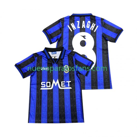 Camiseta de Fútbol Atalanta INZAGHI 8 1996 1997 Hombre Casa Manga Corta