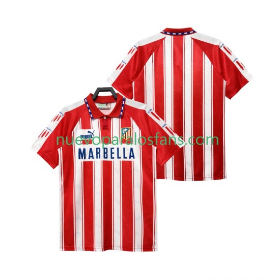 Camiseta de Fútbol Atlético Madrid 1995 Retro Hombre Casa 1994 Manga Corta