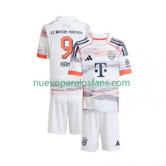 Camiseta de Fútbol Bayern de Múnich Harry Kane 9 Niño Exterior 2025-2026 Manga Corta