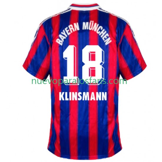 Camiseta de Fútbol Bayern de Múnich Klinsmann 18 1995 1997 Retro Hombre Casa Manga Corta