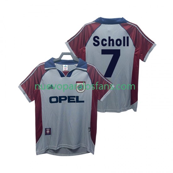 Camiseta de Fútbol Bayern de Múnich Scholl 7 Retro Hombre Tercera 1998 1999 Manga Corta