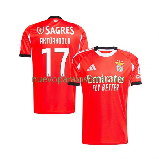 Camiseta de Fútbol Benfica Kerem Akturkoglu 17 Hombre Casa 2025-2026 Manga Corta