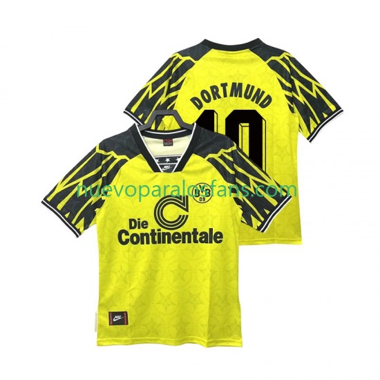 Camiseta de Fútbol Borussia Dortmund Moller 10 1995 Retro Hombre Casa 1994 Manga Corta