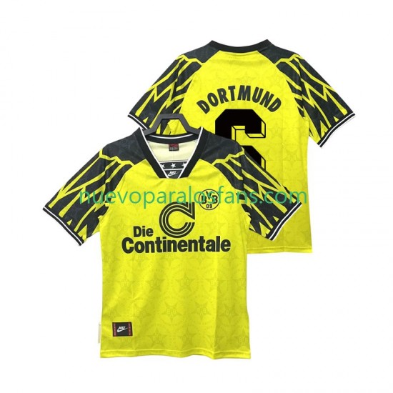 Camiseta de Fútbol Borussia Dortmund SAMMER 6 1995 Retro Hombre Casa 1994 Manga Corta
