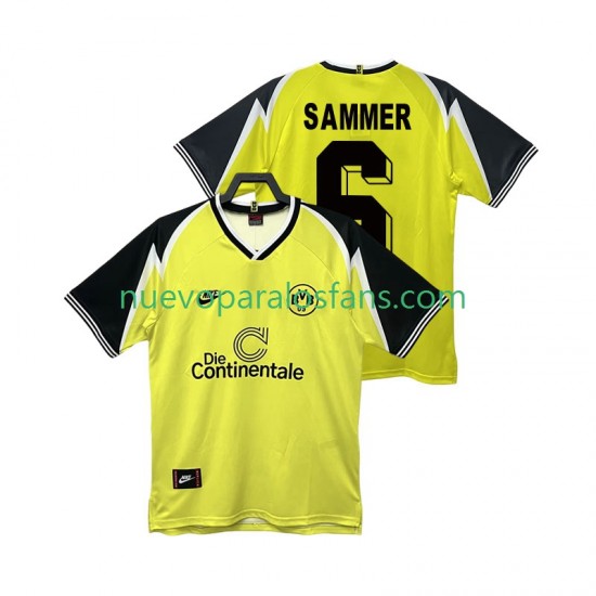 Camiseta de Fútbol Borussia Dortmund SAMMER 6 1995 1996 Retro Hombre Casa Manga Corta