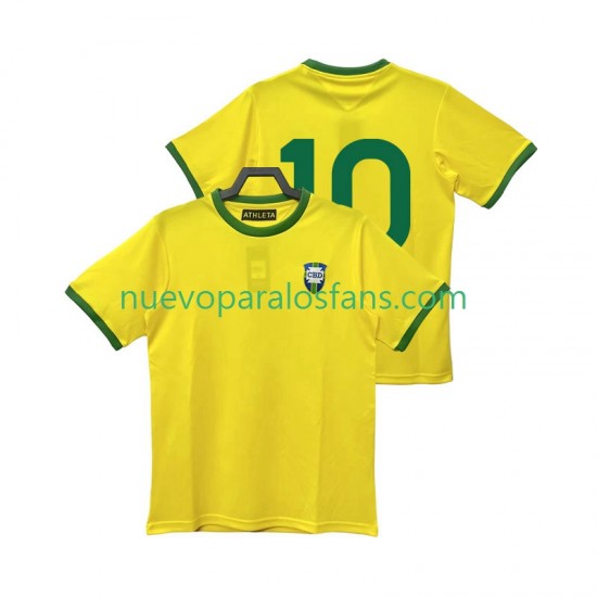 Camiseta de Fútbol Brasil 10 1970 Retro Hombre Casa Manga Corta