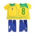 Camiseta de Fútbol Brasil KAKA 8 Retro Niño Casa 2004 Manga Corta