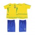 Camiseta de Fútbol Brasil Retro Niño Casa 2002 Manga Corta