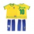 Camiseta de Fútbol Brasil RIVALDO 10 Retro Niño Casa 1998 Manga Corta