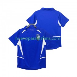 Camiseta de Fútbol Brasil Retro Hombre Exterior 2002 Manga Corta