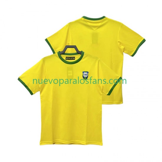 Camiseta de Fútbol Brasil 1970 Retro Hombre Casa Manga Corta
