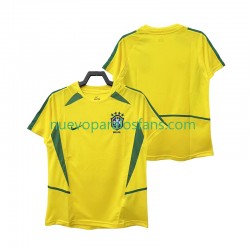 Camiseta de Fútbol Brasil Retro Hombre Casa 2002 Manga Corta