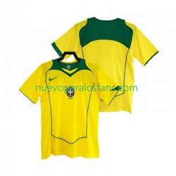 Camiseta de Fútbol Brasil Retro Hombre Casa 2004 Manga Corta